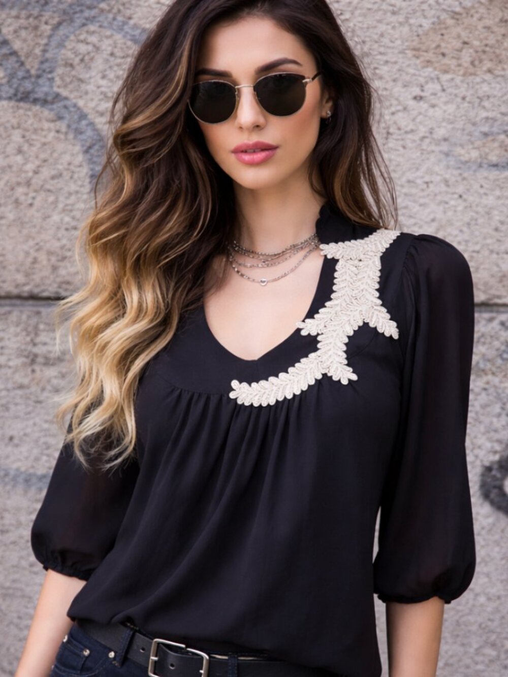 Twelfth Street by Cynthia Vincent 100% Silk Embellished Sheer Flowy Tunic Top - Picture 1 of 8